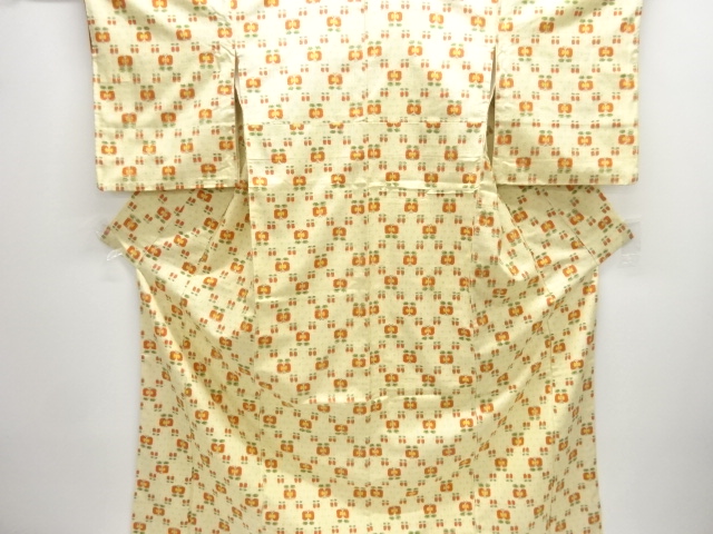 JAPANESE KIMONO / SILK / HAND WOVEN TSUMUGI / CAMELLIA